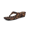 Leopard-Wedge-Flip-Flops mit quadratischer Zehenpartie für die Sommermode der Damen - 34 / Leopard(5543-1)