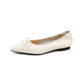 Eleganti ballerine a punta color crema con fiocco delicato per uno stile unico. - 35 / Albicocca