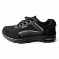 Lightweight men's black running shoes with breathable mesh and visible air cushion - 39 / All Black