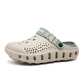 Comfortable beige and mint green platform garden clogs featuring a stylish buckle strap design - 36-37 / Cyan