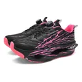 Men's and women's black and pink cushioned running shoes with rotary dial lacing system - 35 / Black/Rose Red