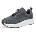 Chaussures de marche grises confortables avec semelle souple pour seniors hommes femmes - 36 / Gris