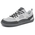 Grey breathable mesh wide toe box casual sneakers for men lightweight athletic footwear - 35 / Gray