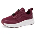 Chaussures de marche bordeaux pour seniors avec semelles blanches antidérapantes - 36 / Bordeaux
