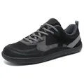 Black and grey breathable mesh sneakers with wide toe box for casual outdoor activities - 35 / Black