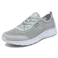Baskets de course légères en mesh respirant pour hommes pour le fitness en gris clair - Gris clair
