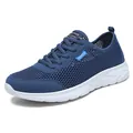 Chaussures de course légères en mesh bleu pour hommes, baskets de sport respirantes - 37 / Bleu foncé