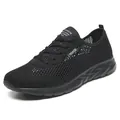 Baskets de course noires en mesh pour hommes avec un design creux léger pour le fitness - 37 / Noir