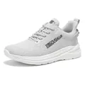 Professional lightweight gray marathon running shoes with breathable mesh upper and white sole - 36 / Gray