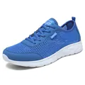 Chaussure de course bleue en mesh respirant pour homme avec semelle blanche légère - 37 / Bleu saphir