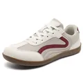 Men's beige GAT sneakers with red accents and wide-toe barefoot design for casual wear - 40 / Rice Grey