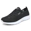 Chaussures de course professionnelles en maille noire respirante pour hommes avec semelle blanche - 37 / Noir et Blanc
