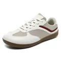 Comfortable white leather GAT sneakers with beige panels and a red stripe detail - 39 / Grey-Beige