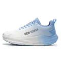 Breathable mesh athletic running shoes with blue gradient design for men and women - 36 / White Moon