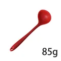 Red heat-resistant one-piece silicone ladle soup spoon for non-stick cookware 85g - Soup Spoon / 85.00g / Dark Red