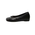 French style black split-toe ballet flats with soft leather and elegant bow detail - 34 / Black / 0.3