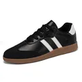 Classic black German Army Trainer sneaker with white stripes and gum sole for men - 36 / Black