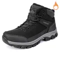 Black winter hiking boot for men with warm fur lining and rugged sole for outdoor wear - 37 / High-top Outdoor Boots (A7065) / Black