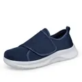 Chaussures de marche légères en maille bleu marine pour hommes avec mesh respirant et velcro - 38 / Bleu