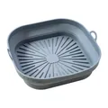 Foldable square silicone air fryer liner in blue-grey color - L / Square / Dark Gray