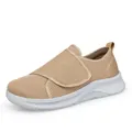 Chaussures de marche légères en maille kaki pour hommes avec fermeture velcro réglable - 38 / Khaki