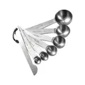 Complete 6-piece stainless steel measuring spoons set with leveler for baking - 6-Piece Measuring Spoon Set with Ruler