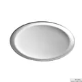 Elegant round stainless steel serving tray with brushed silver finish, 28cm diameter size - Large Round Silver