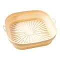 Square foldable silicone air fryer liner in cream with raised oil drainage lines - L / Square / Apricot