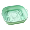 Foldable square silicone air fryer liner in mint green food-grade heat resistant tray - L / Square / Green