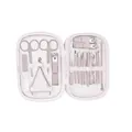 Professional 18-piece stainless steel manicure and pedicure grooming kit in soft pink - Manicure Grooming Set / 18-Piece Set / Pink