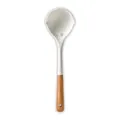 Cucharón de sopa de silicona blanco crema con mango de madera para utensilios de cocina - Cuchara de Sopa