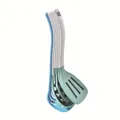 6-piece silicone kitchen utensil set with nylon handles, nested for compact storage - 6-Piece Set / Mint Green