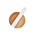 Nordic style round marble and acacia wood splicing cutting board with ergonomic handle - Round With Handle Style (0056) / Small 22cm