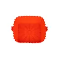 Quadratische hitzebeständige orangefarbene Silikon Heißluftfritteusen Backschale - Rot Klein 17cm
