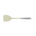 Heat-resistant cream silicone spatula with ergonomic stainless steel handle for non-stick pans - Spatula / Cream