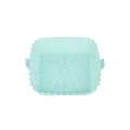 Heat resistant light blue square silicone air fryer liner pot with side handles. - S / Blue