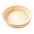 Panier de friteuse à air en silicone pliable crème rond avec poignées et base nervurée - S / Rond / Abricot