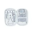 Professional 18-piece stainless steel manicure and grooming kit in light blue portable case - Manicure Grooming Set / 18-Piece Set / Blue