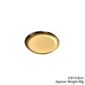 Small gold stainless steel round tray for jewelry storage and organizing spices, 9.8cm - Small Round Gold