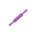 Purple silicone rolling pin with ergonomic PP handles for baking and dumpling dough. - 42.5cm / Purple