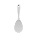 Minimalistischer ergonomischer weißer hitzebeständiger Silikon-Reislöffel mit Aufhängeloch - Reislöffel / Rot