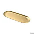 Elegant golden oval stainless steel tray for jewelry storage or serving, 11.8x30cm - Large Oval Gold
