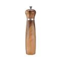 Manual solid wood pepper grinder with stainless steel trim in dark walnut finish - Natural Wood 26cm