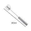 Professional semi-automatic stainless steel push whisk kitchen tool with 30.5cm length - 12 Inch (30.5cm) / 12 Inch / Silver