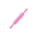 Pink silicone rolling pin with ergonomic PP handles for home baking and dough rolling - 42.5cm / Pink