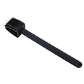 Versatile 3-in-1 BBQ grill cleaning brush with wire bristles, metal scraper and sponge - Thick Large Style / 41.5cm