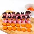 12-piece stainless steel vegetable and fruit cutter set with pink guards - 12pcs Set / Pink