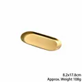 Oval stainless steel tray in gold finish for jewelry or snack storage, 8.2x17.8cm - Small Oval Gold