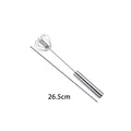 Semi-automatic stainless steel push whisk, 26.5cm length for efficient egg beating. - 10 Inch (26.5cm) / 10" / Silver