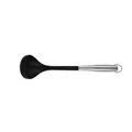 Professional heat-resistant black silicone soup ladle with ergonomic stainless steel handle - Soup Spoon / Black